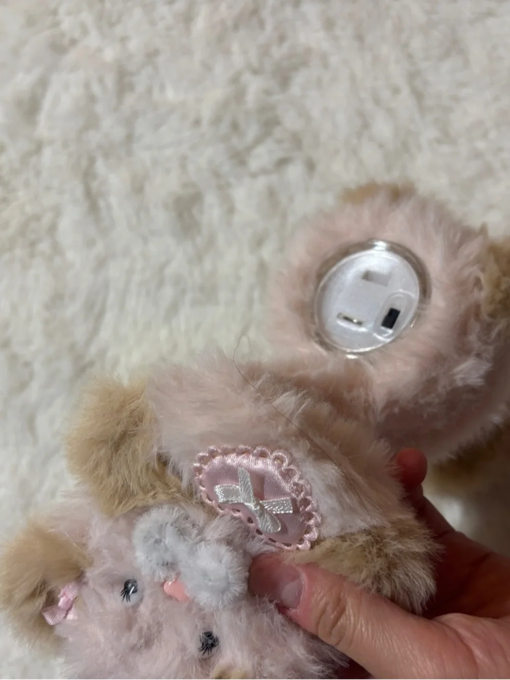 Handmade Lamp Plush Pink and Tan Faux Fur Decorative Accent - Home Art - Picture 3 of 5